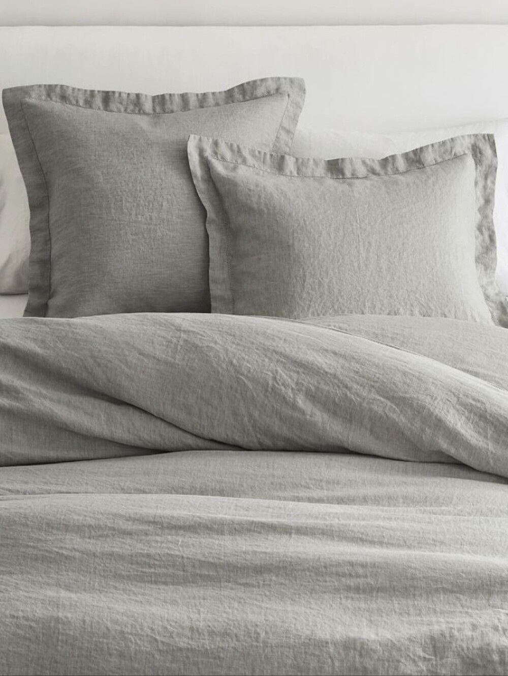 (2) Pottery Barn Flax Linen Euro Shams, Flagstone (SOLD OUT)